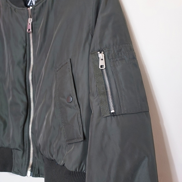 ZARA ZW COLLECTION Cropped Bomber Jacket - Picture 12 of 14